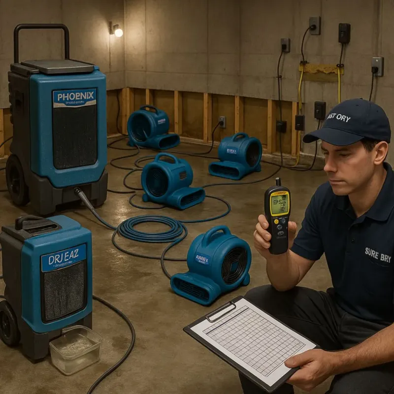 Structural Drying and Dehumidification process in Valley Center, CA